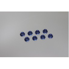Nut(M4x4.5) Flanged (Steel/Blue/8pcs) / 1-N4045F-B