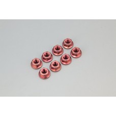 Nut(M4x4.5) Flanged (Steel/ Red/8pcs) / 1-N4045F-R