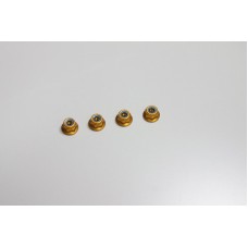 Nut(M4x4.5)Flanged Nylon(Alumi/Gold/4pc) / 1-N4045FNA-G