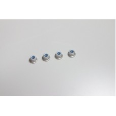 Nut(M4x4.5)Flanged Nylon(Alumi/Silver/4pc) / 1-N4045FNA-S