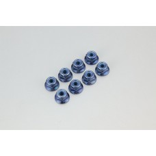 Nut(M4x5.6)Flanged Nylon(Steel/Blue/8pcs) / 1-N4056FN-B