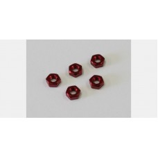 Nut(M3x2.4)(Aluminum/Red/5pcs) / 1-N3024A-R