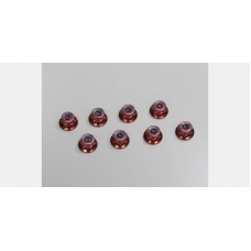 Nut(M4x5.6)Flanged Nylon(Steel/Red/8pcs) / 1-N4056FN-R