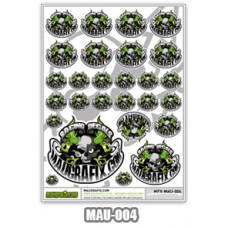 Maugrafix Skull w/Pistons Sticker / MGFX-MAU-004