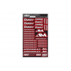 Arrowmax/Dash Design Pre-Cut Stickers by MM (Red Color, Larger A5 size) / MM-1201R