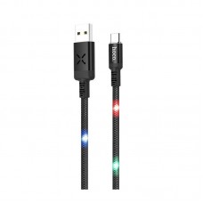 Καλώδιο σύνδεσης Hoco U63 Spirit USB σε USB-C 3.0A και Φωτεινές Ενδείξεις με Ηχητικό Αiσθητήρα Μαύρο 1.2m / EX27261