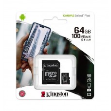 Κάρτα Μνήμης Kingston Canvas Select Plus+ MicroSDHC Class 10 με SD Αντάπτορα έως 100MB/s SDCS2/64GB / EX28639