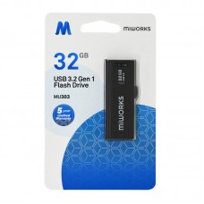 Flash Drive MiWorks MU303 32GB USB 3.2 Gen.1 Μαύρο / EX32578