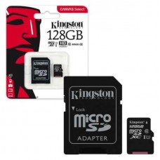ΚΑΡΤΑ TRANSFLASH (microSDHC) 128GB KINGSTON + SD Adapter UHS-1 Class10 / KG-TRF128GBK1-10