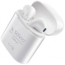 SAVIO TWS-01 WIRELESS BLUETOOTH EARPHONES WHITE / TEL.061995